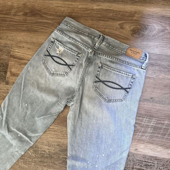 Abercrombie & Fitch Light Wash Boyfriend Straight Leg Jeans Size 00R - Picture 5 of 7